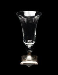 An American Silver Mounted Glass Vase