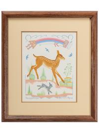 untitled, deer with Rainbow Guardian