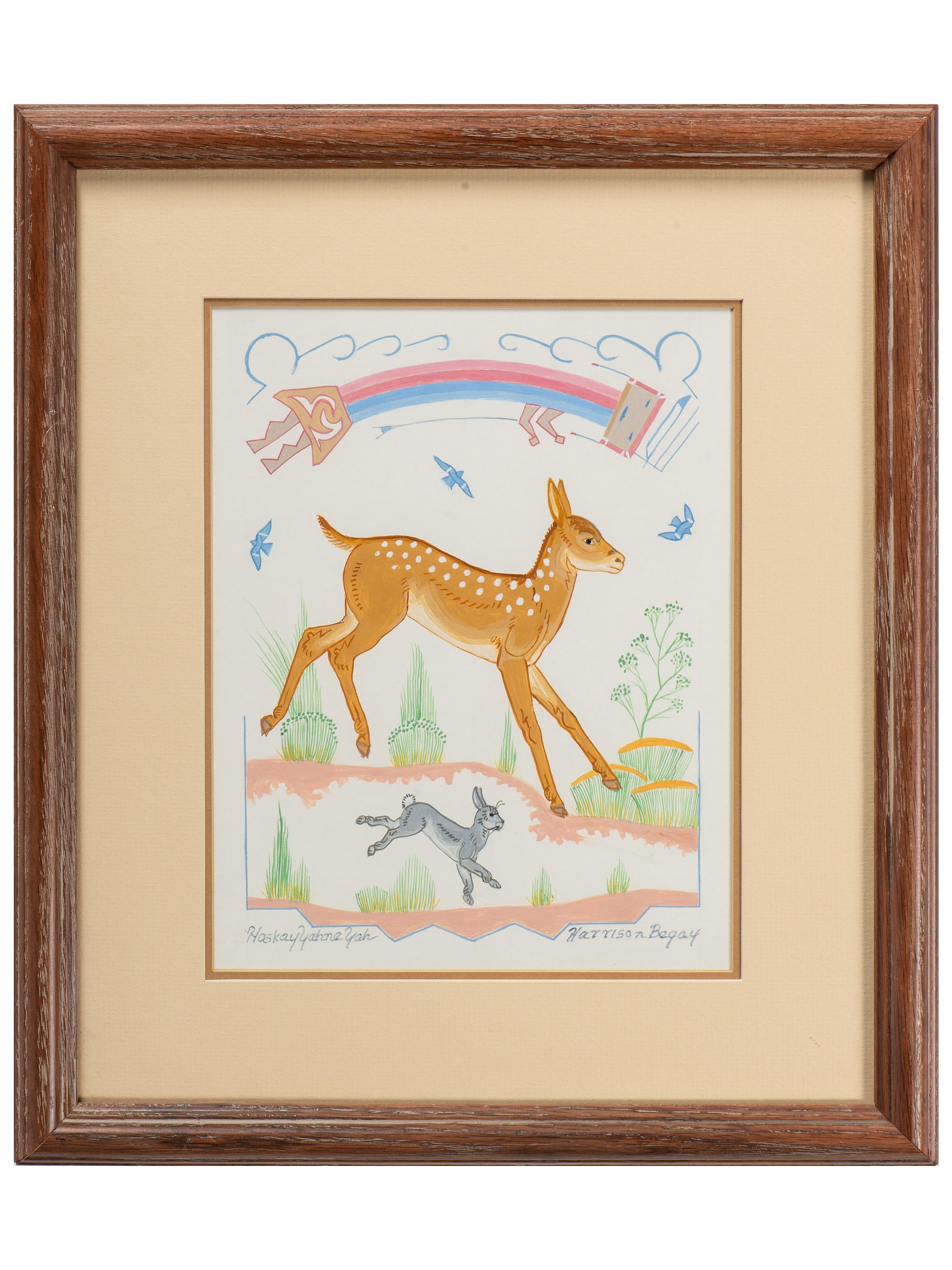 untitled, deer with Rainbow Guardian