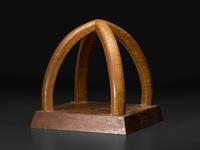 A Folk Art Tiger Maple and Parquetry Stand