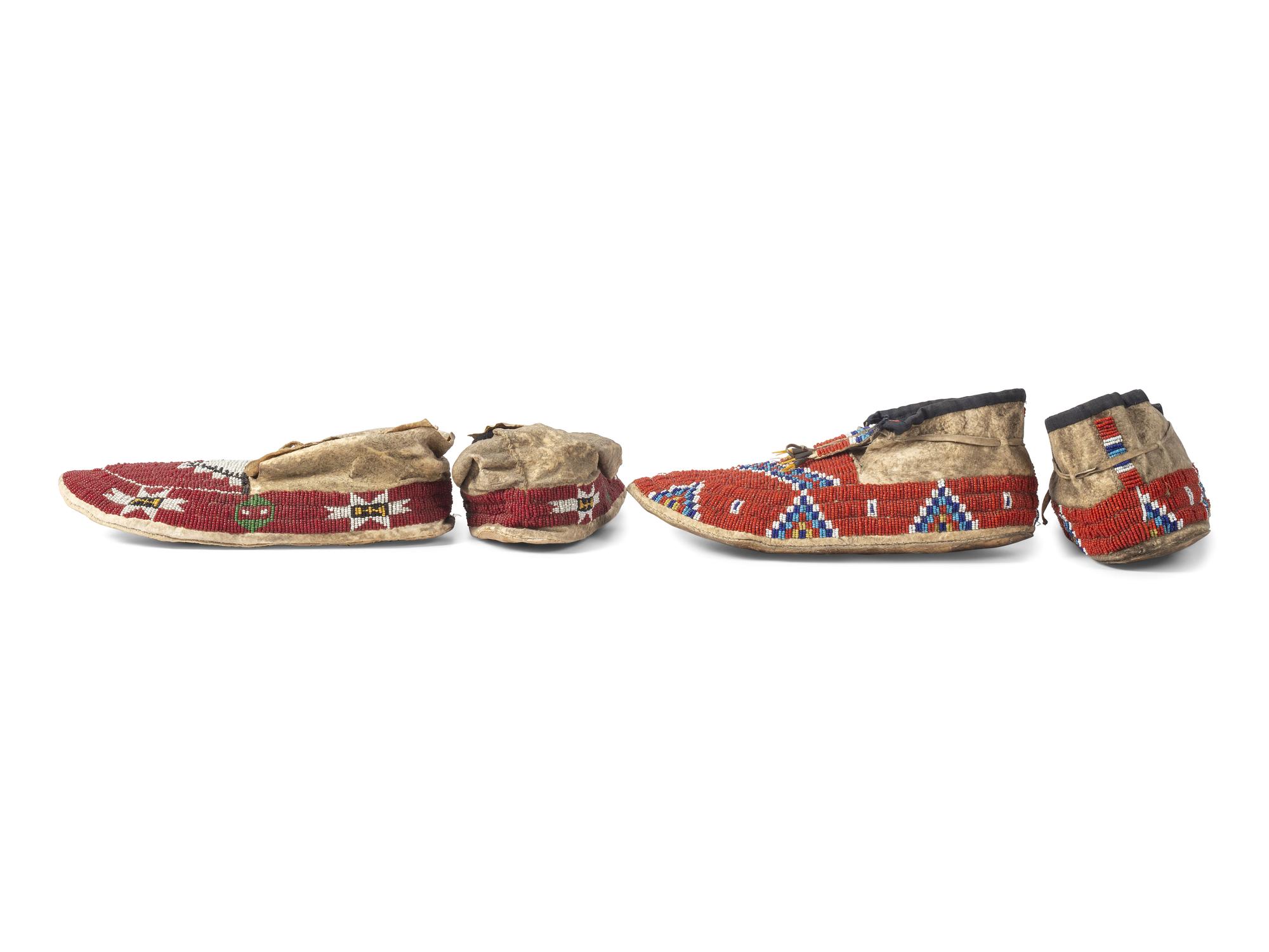 Sioux Beaded Hide Moccasins