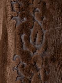 Unlabeled Sheared Mink Fur Coat with Brown Leather Appliqués, 1980-90s