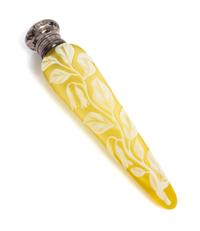 English, LATE 19TH CENTURY, a silver mounted cameo glass perfume bottle, of tapering form with foliate decoration