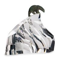 A Steuben Glass and Silver Ice Bear Sculpture