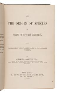 Darwin, Charles (1809-1882). On the Origin of Species by Means of Natural Selection, or the Preservation of Favoured Races in the Struggle for Life . New York: D. Appleton and Company, 1860.