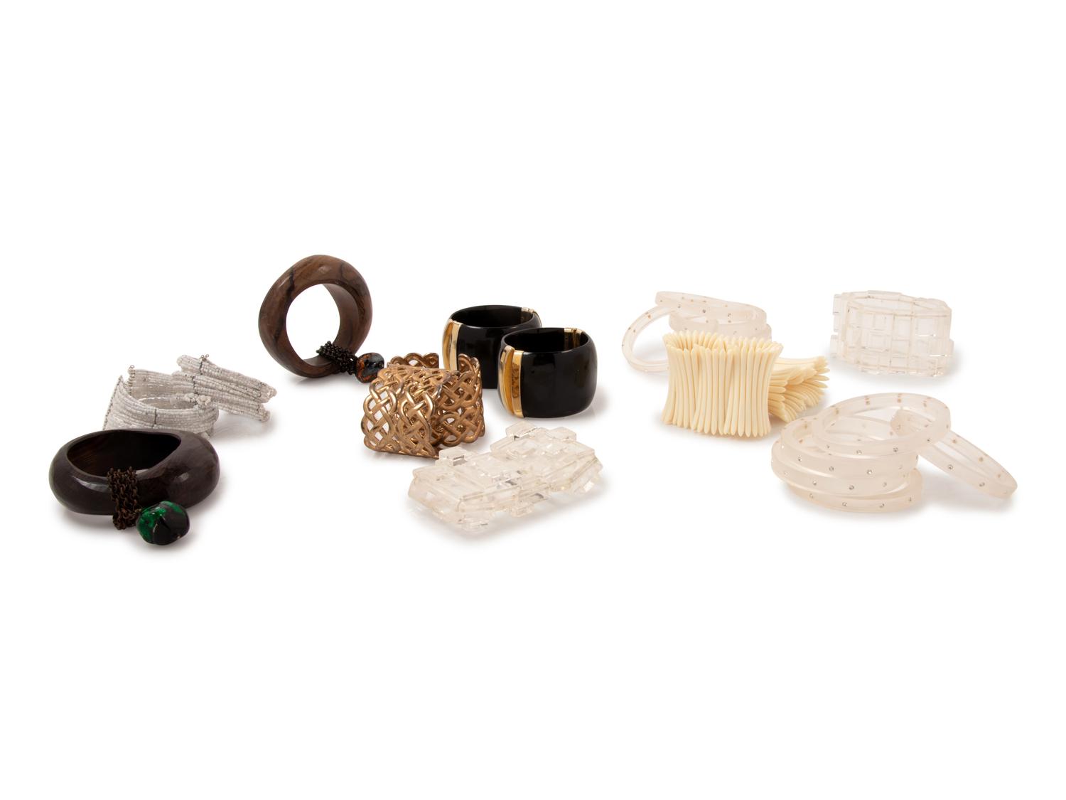 22 Bracelets with 4 Pairs of Earrings, 1970-90s
