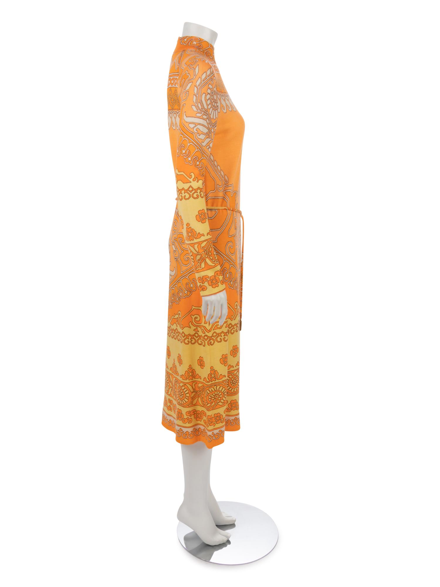 Leonard Knit Day Dress with Tasseled Tie Belt