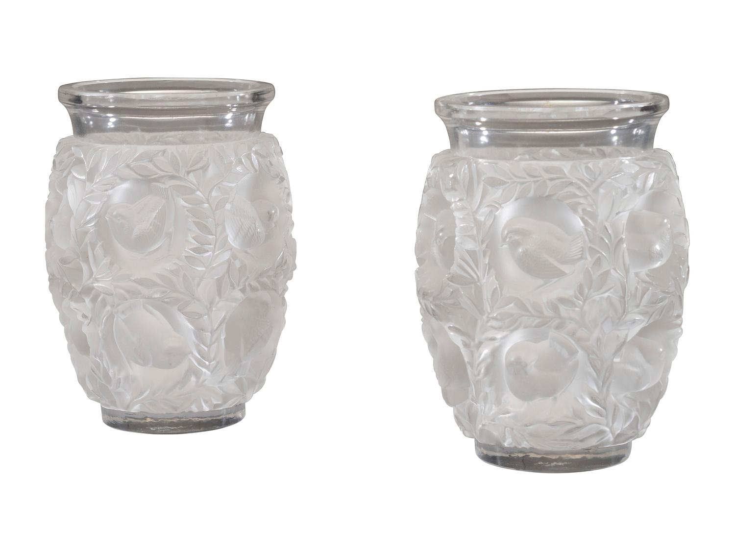 A Pair of Lalique Bagatelle Vases