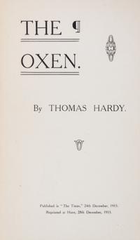 HARDY, THOMAS. A group of three pamphlets.