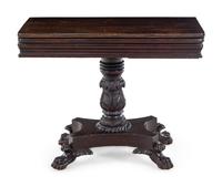 A Classical Carved Mahogany Flip-Top Table