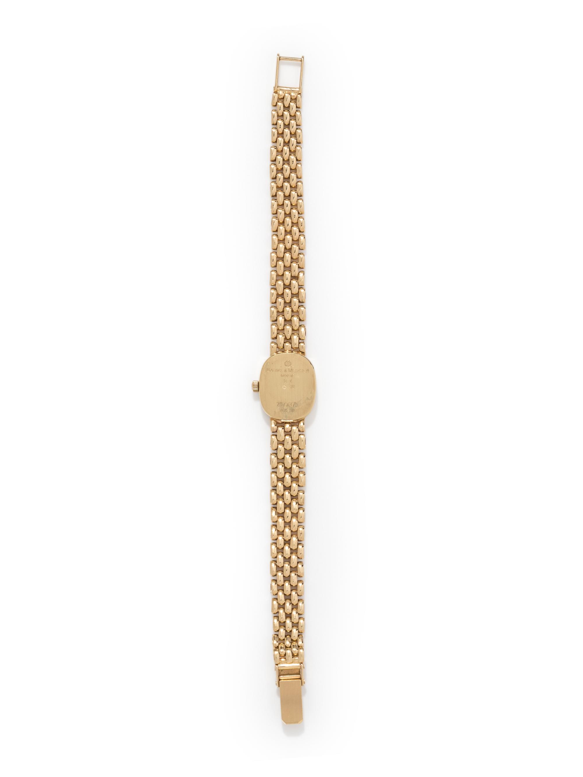 BAUME & MERCIER, 14K YELLOW GOLD AND DIAMOND WRISTWATCH