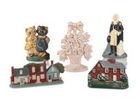 Five Figural Cast Iron Doorstops