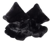 A Fox Fur Throw and a Pair of Fox Fur Pillows Throw 5 feet 8 inches x 5 feet 8 inches. — RALPH LAUREN