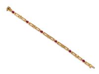 YELLOW GOLD AND RUBY BRACELET