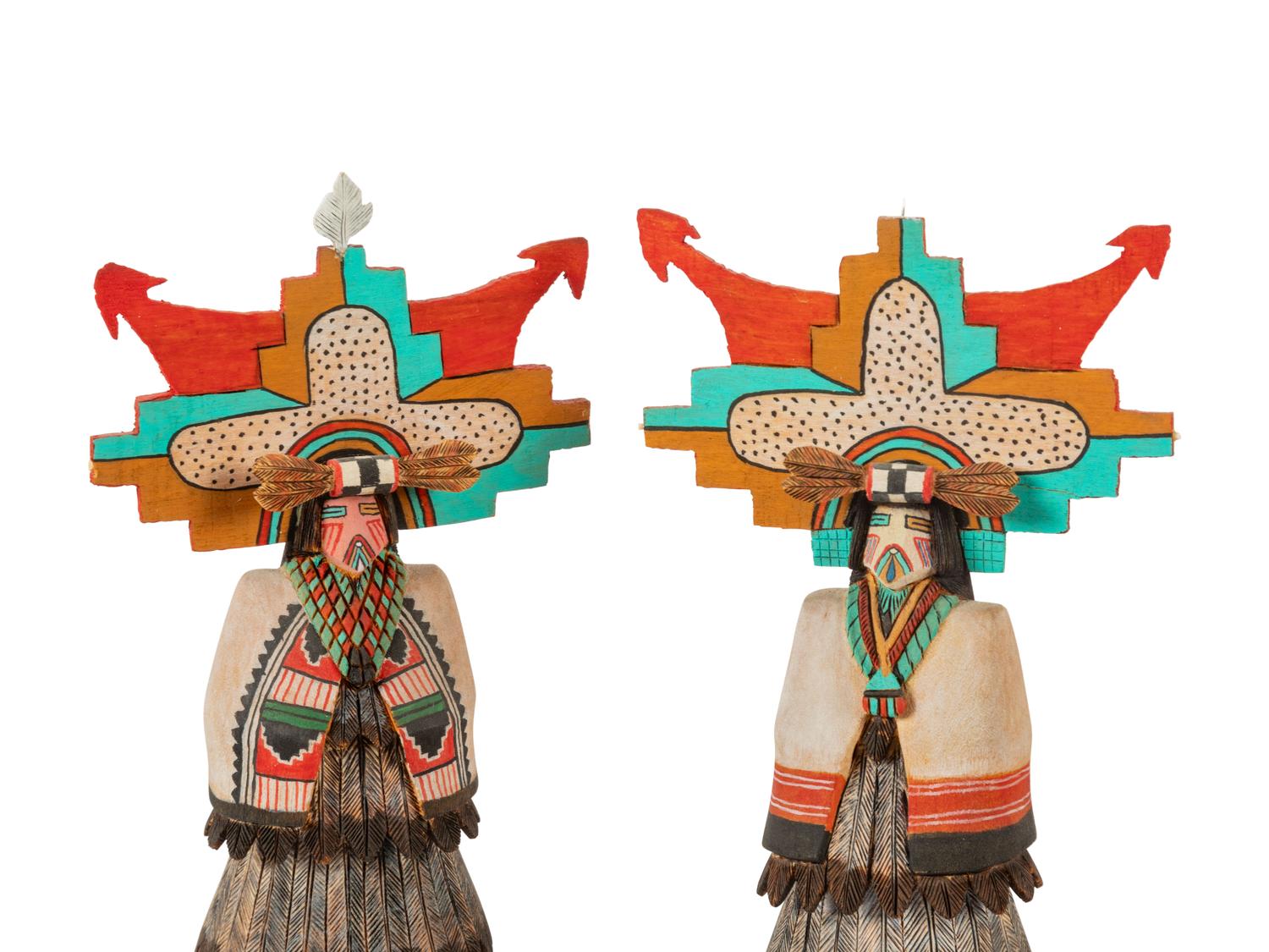 Collection of Hopi Katsinas, Including Ewiro by Darmon Kootswatewa