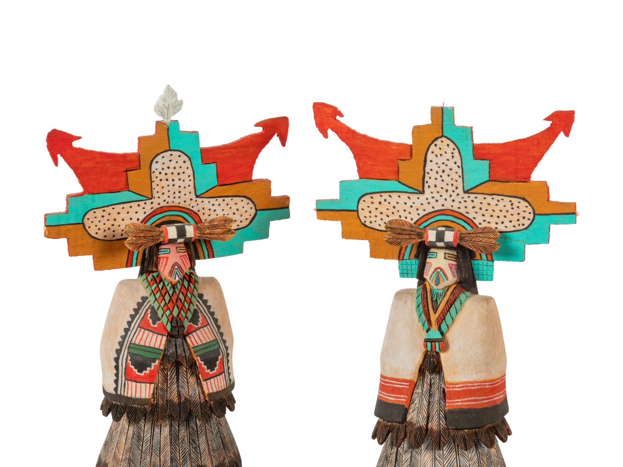 Collection of Hopi Katsinas, Including Ewiro by Darmon Kootswatewa