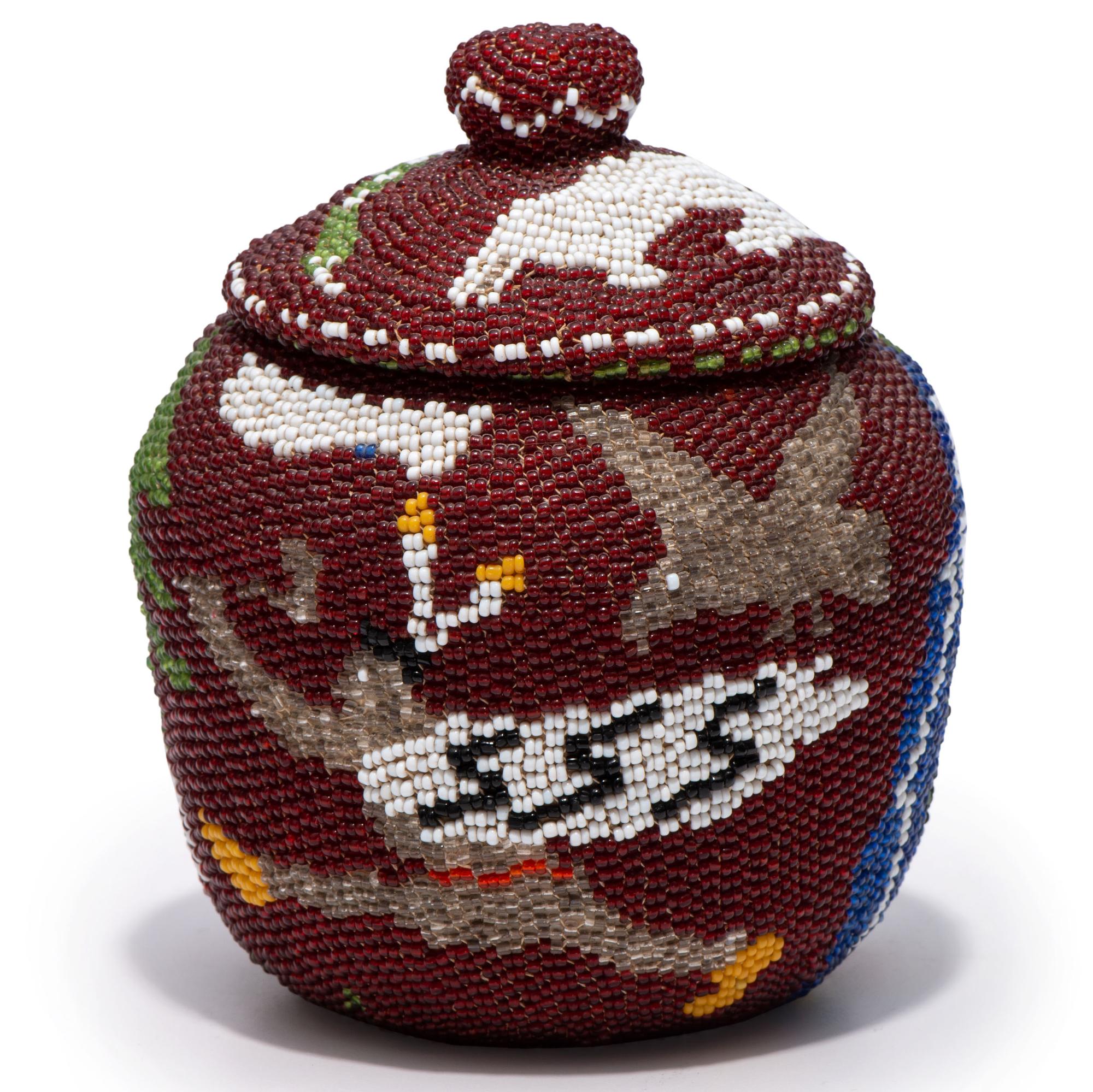 Paiute Pictorial Beaded Basket