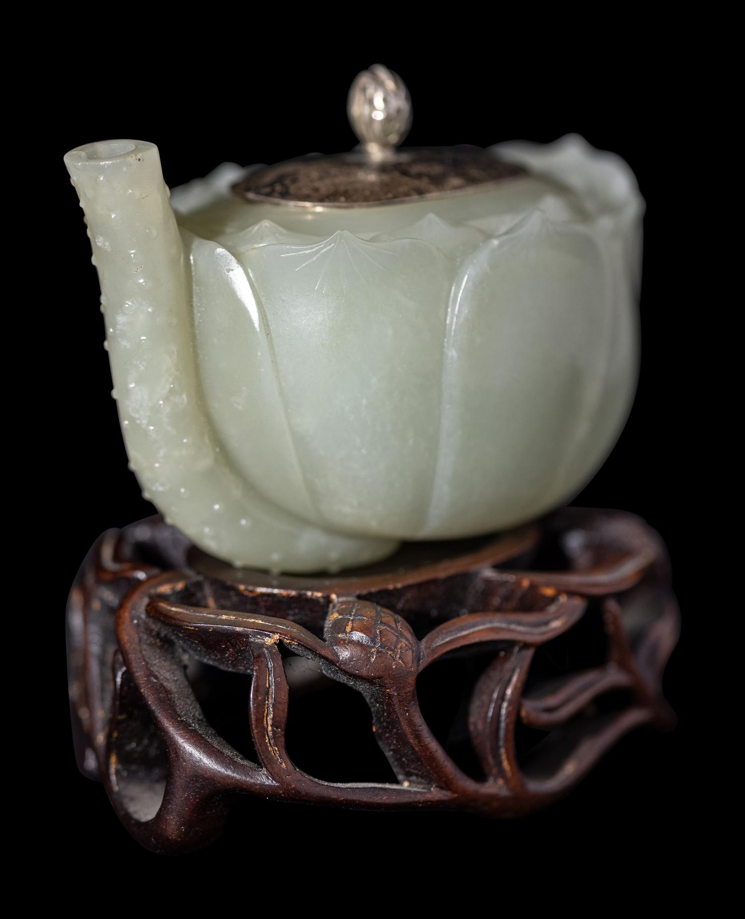 A Chinese Celadon Jade 'Lotus' Water Dropper