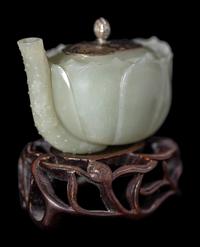 A Chinese Celadon Jade 'Lotus' Water Dropper