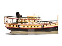 A Carved and Painted Wood Steamboat Model