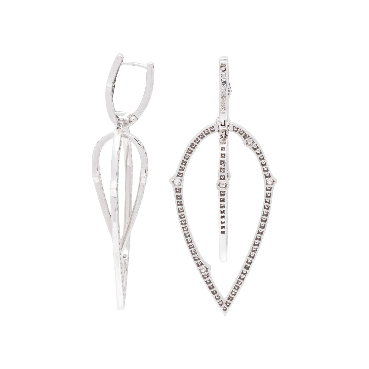 STEVEN WEBSTER, WHITE GOLD AND DIAMOND EARRINGS