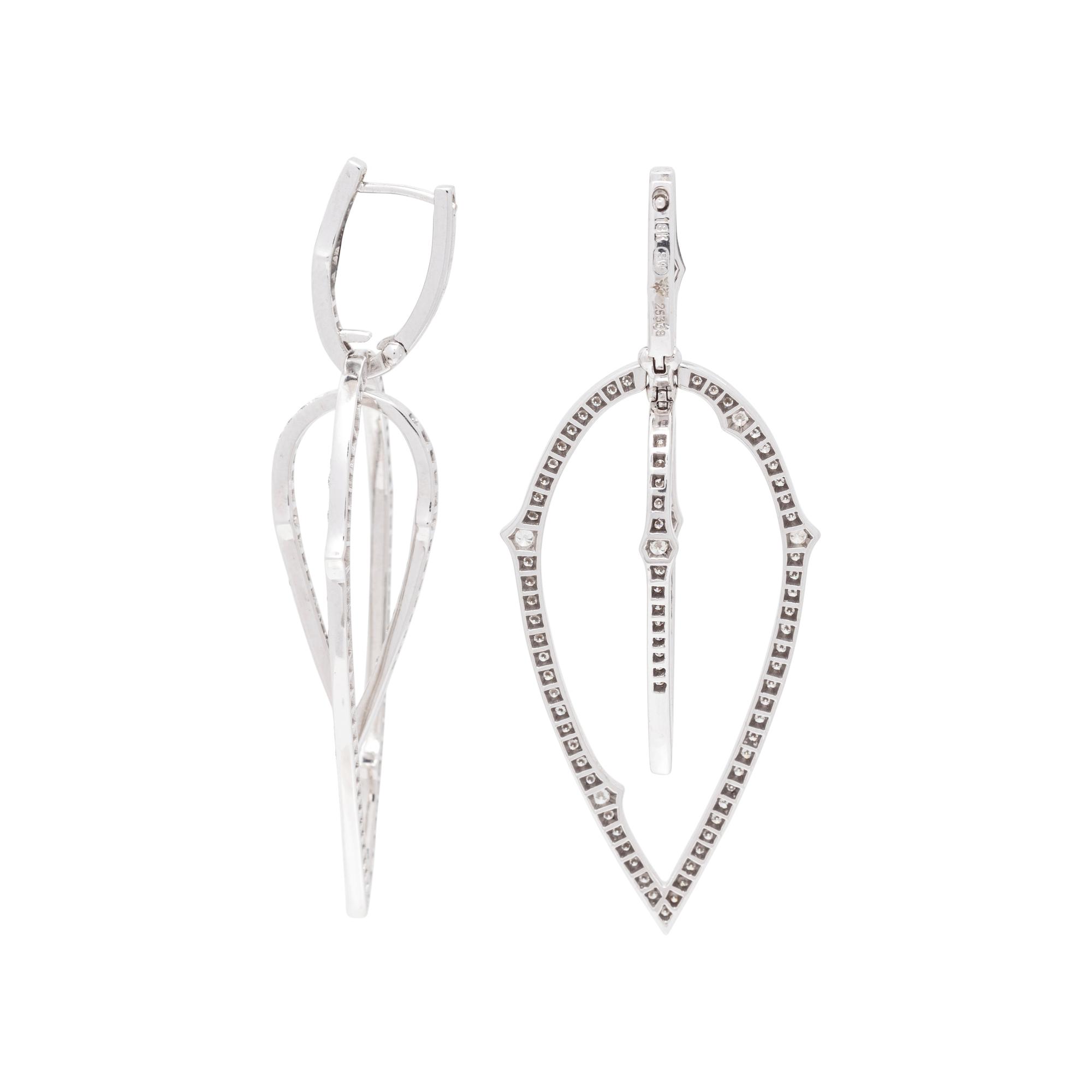STEVEN WEBSTER, WHITE GOLD AND DIAMOND EARRINGS