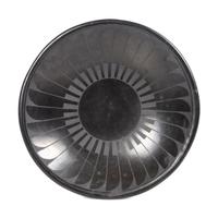 Blackware Plate, with Repeating Feather Design