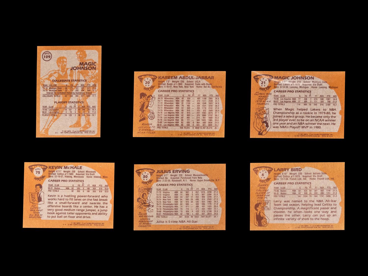A Complete Set of 1981-82 Topps Basketball Cards Including Larry Bird and Magic Johnson
