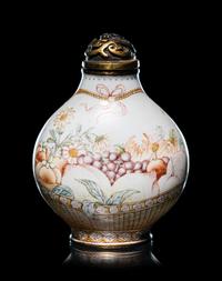 A Set of Six Peking Enamel on Copper Snuff Bottles