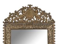 A Pair of Neoclassical Bronze Three-Light Girandole Mirrors