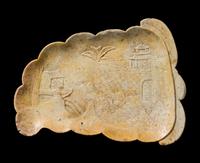 A Chinese Soapstone Berry Shaped Dish LATE 19TH CENTURY Width 12 1/2 inches. — LATE 19TH CENTURY