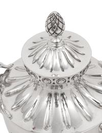 A Pair of English Silver Covered Vases