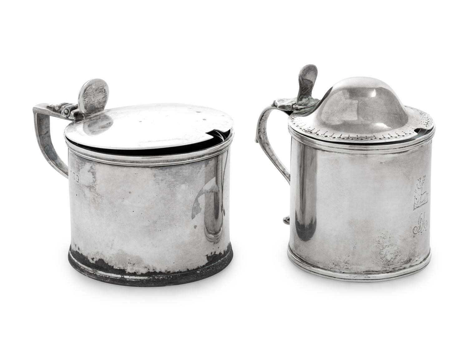 Two English Silver Mustard Pots