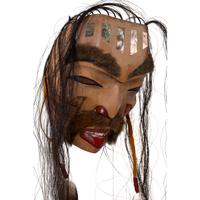 Carved and Painted Wooden Warrior Mask