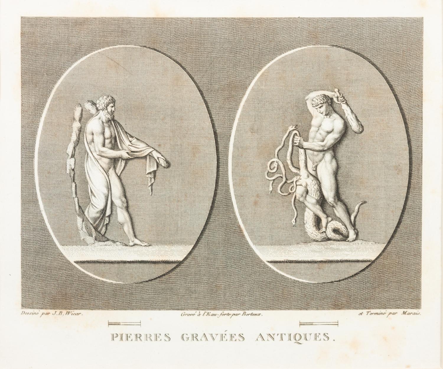 A Collection of Six French Prints of Classical Statues Largest: 9 x 11 inches. — AFTER J.B. WICAR