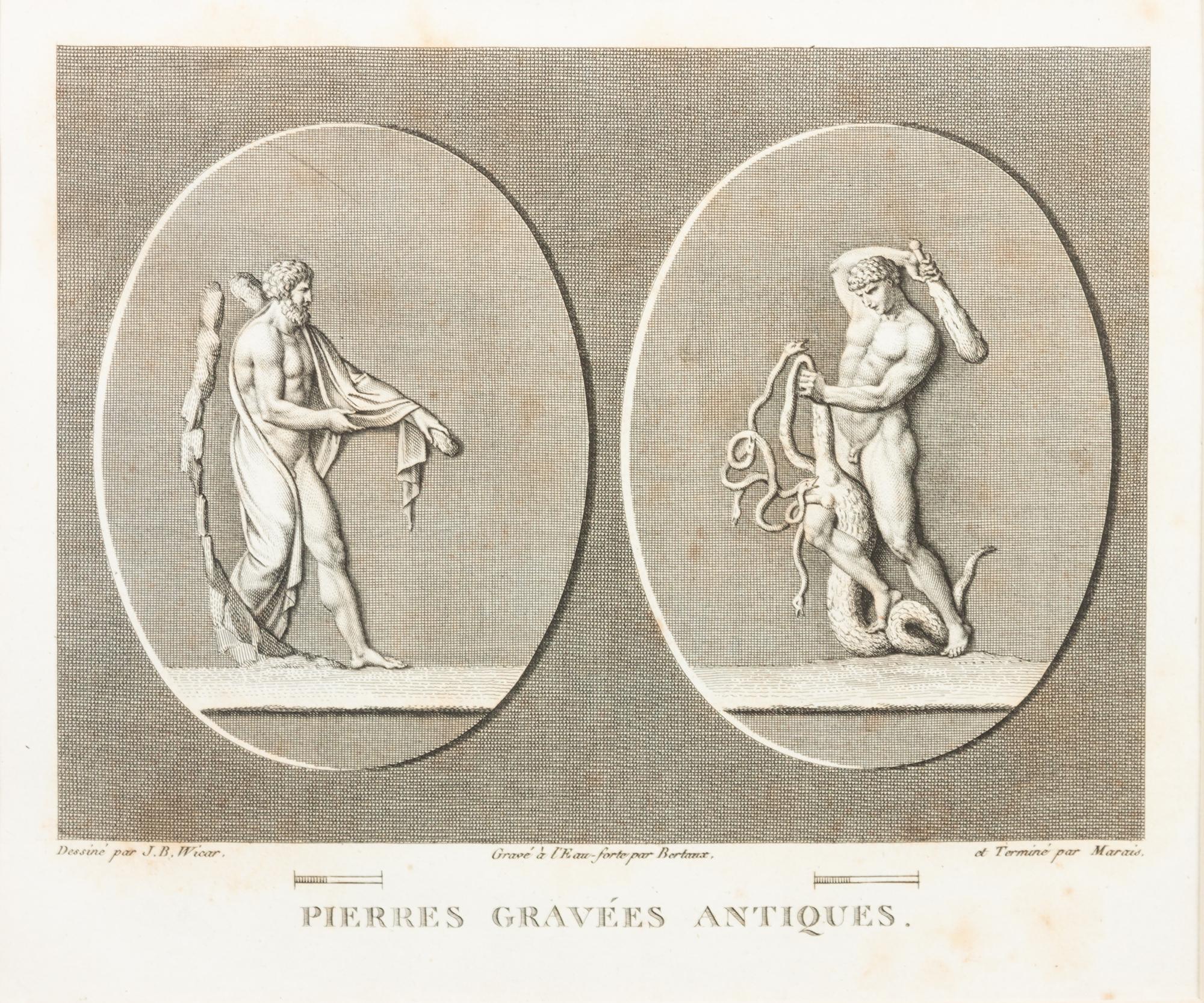 A Collection of Six French Prints of Classical Statues Largest: 9 x 11 inches. — AFTER J.B. WICAR
