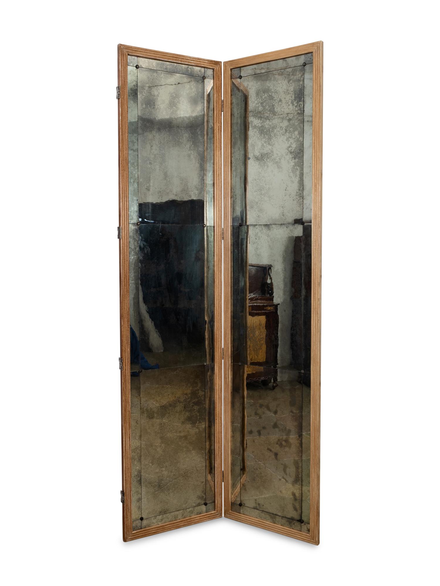 A Contemporary Mottled Mirrored Seven-Fold Floor Screen — 20TH CENTURY