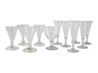 Eleven Blown Glass Goblets
