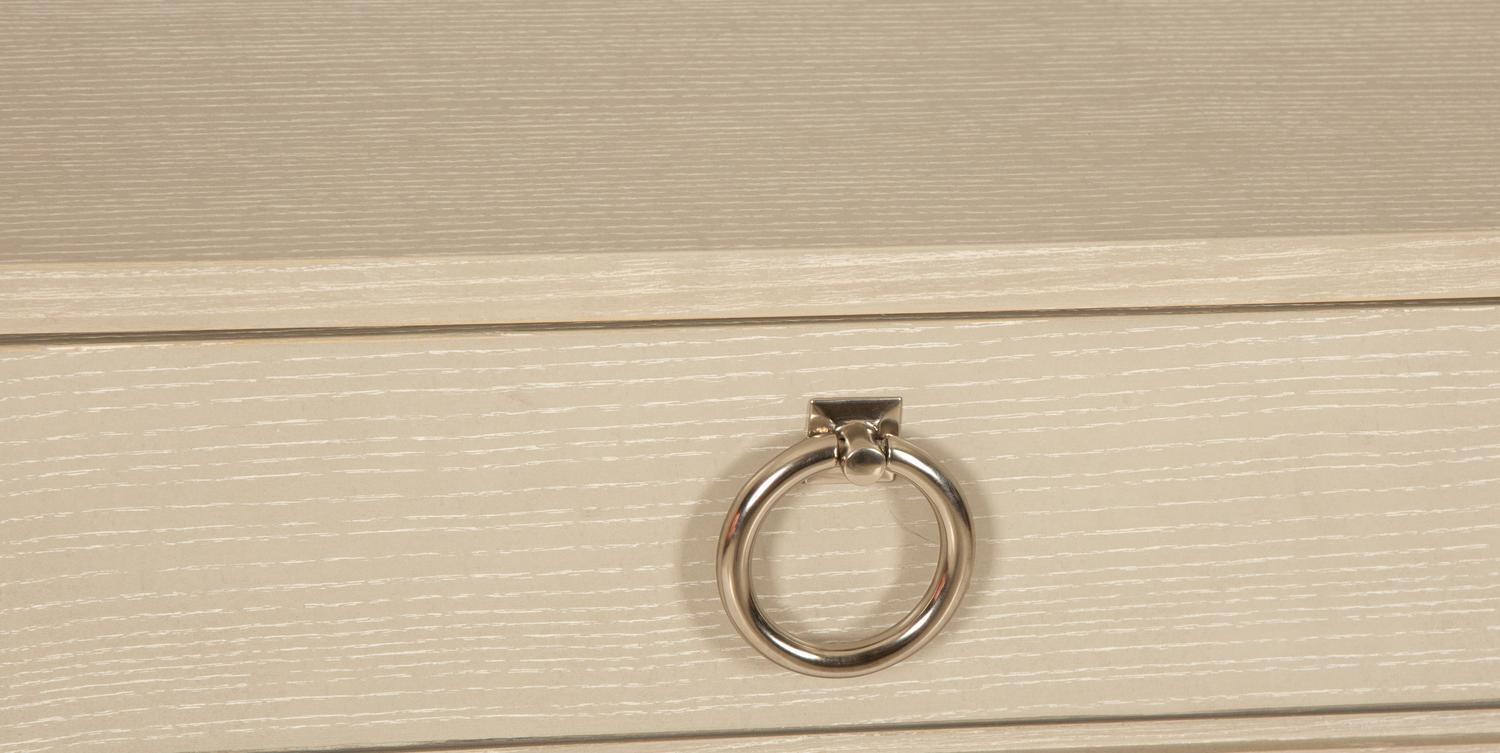 A Pair of Bernhardt Painted Wood and Chrome Side Tables