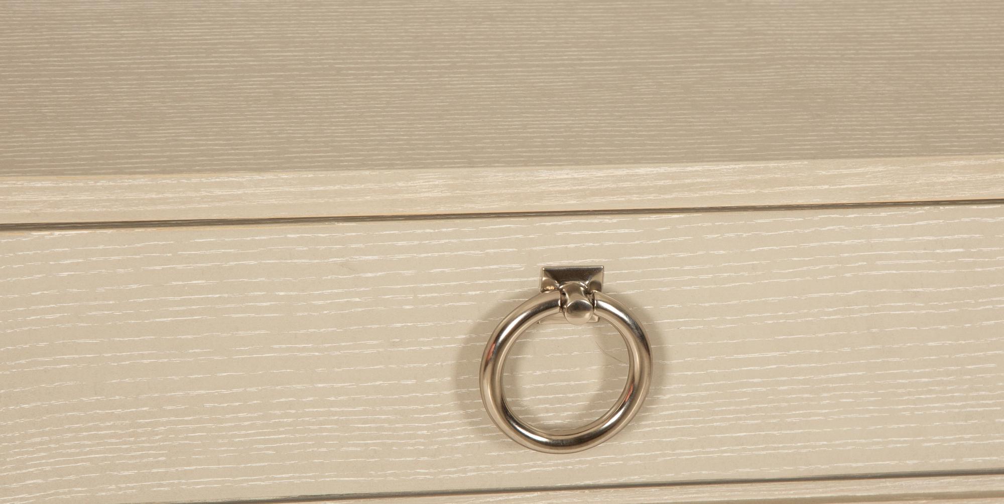 A Pair of Bernhardt Painted Wood and Chrome Side Tables