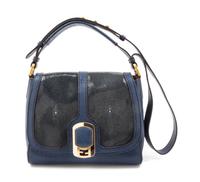 A Fendi Blue Stingray Handbag, 11" x 9.5" x 5.5".