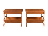 A Pair of William Switzer Walnut and Olivewood Side Tables