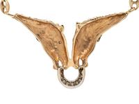 YELLOW GOLD AND DIAMOND HORSE NECKLACE