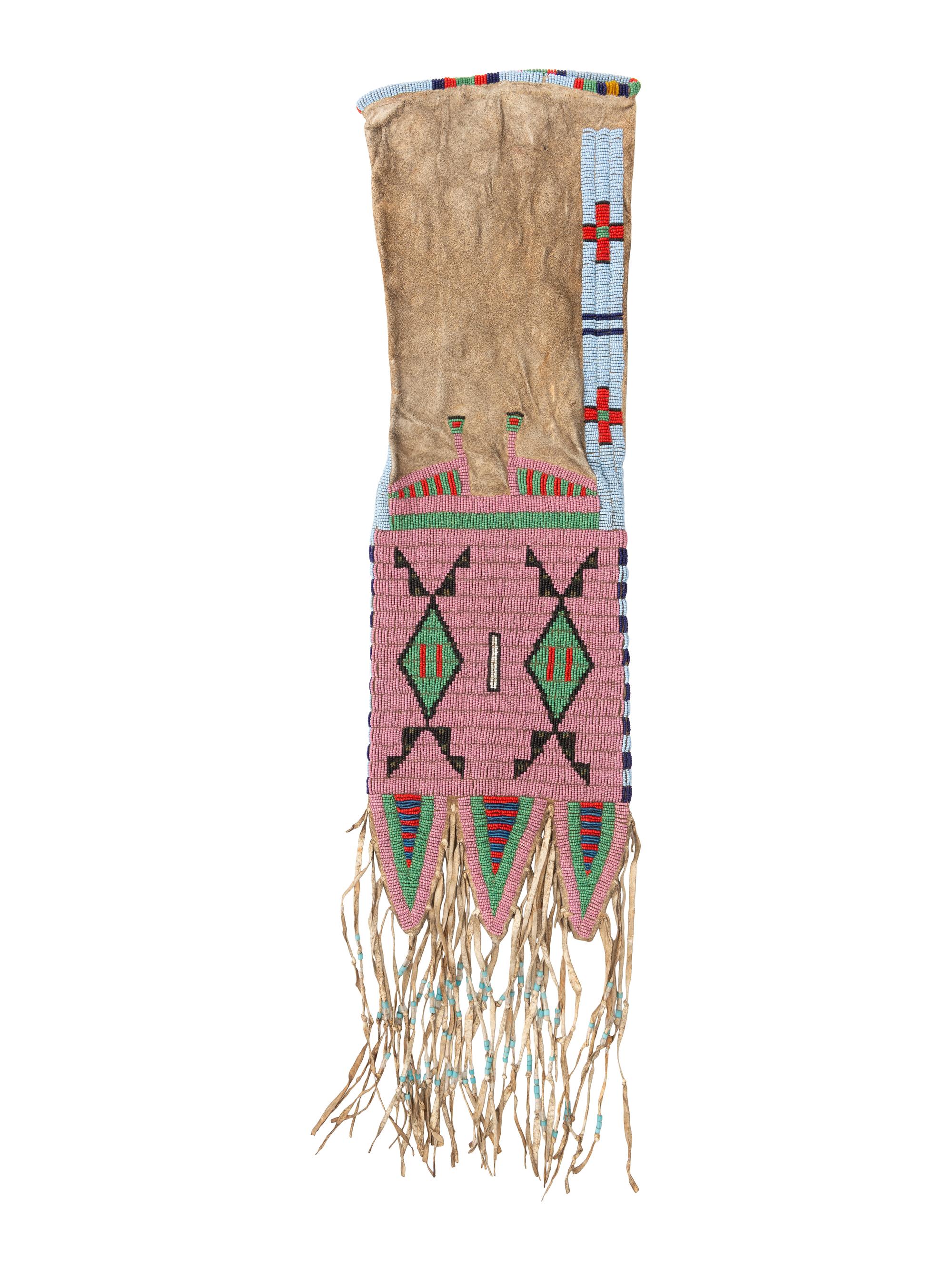 Northern Plains Beaded Hide Tobacco Bag