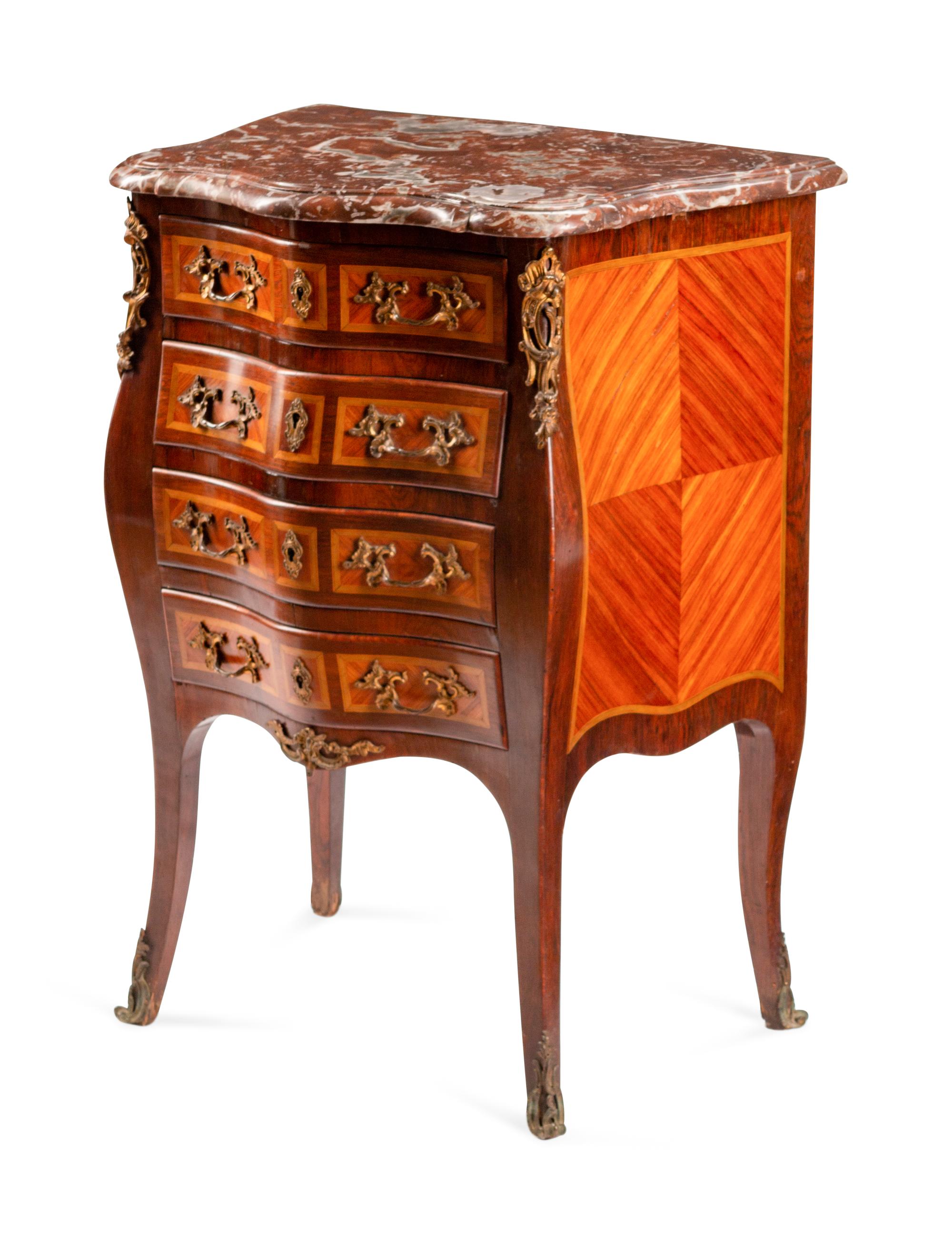 A Louis XV Style Kingwood and Tulipwood Petit Commode — 19TH CENTURY