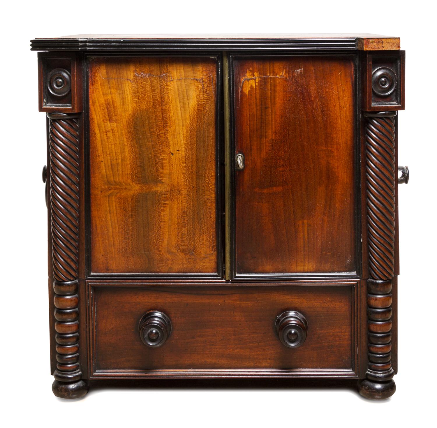 A Regency Mahogany Table-Top Letter Box Height 17 3/4 x width 18 1/4 x depth 13 inches. — EARLY 19TH CENTURY