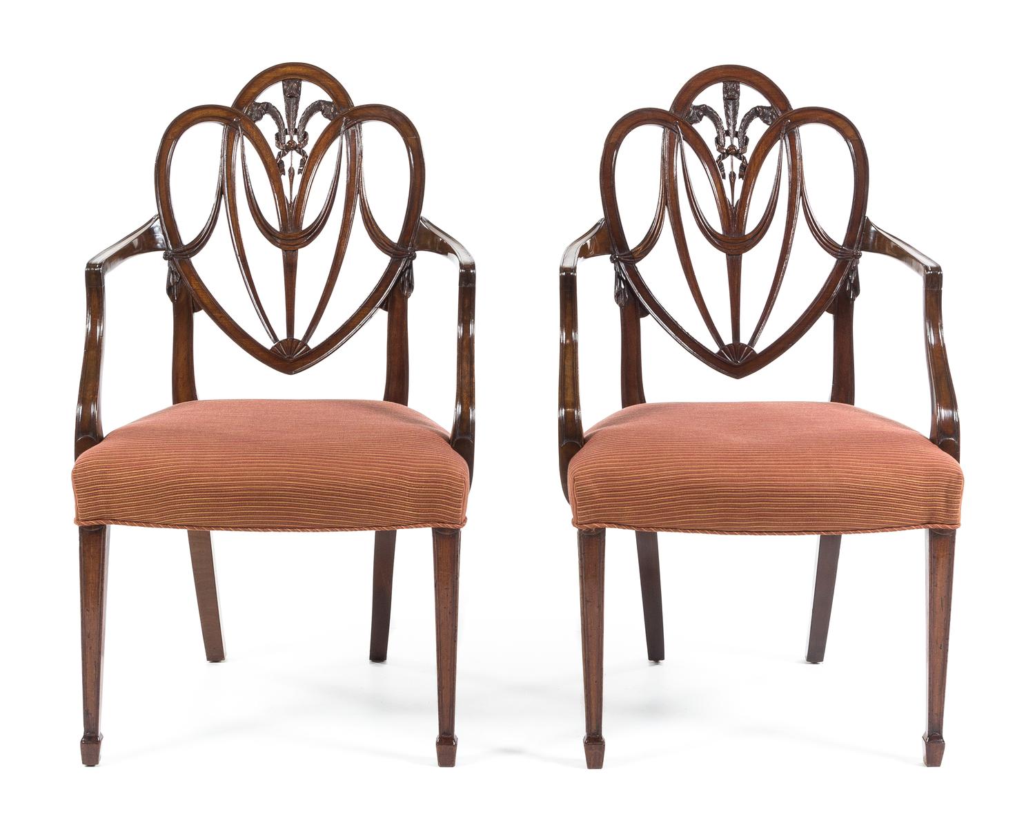 A Pair of George III Mahogany Armchairs Height 37 inches. — MANNER OF GILLOWS, LATE 18TH CENTURY