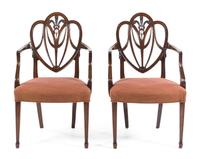 A Pair of George III Mahogany Armchairs Height 37 inches. — MANNER OF GILLOWS, LATE 18TH CENTURY