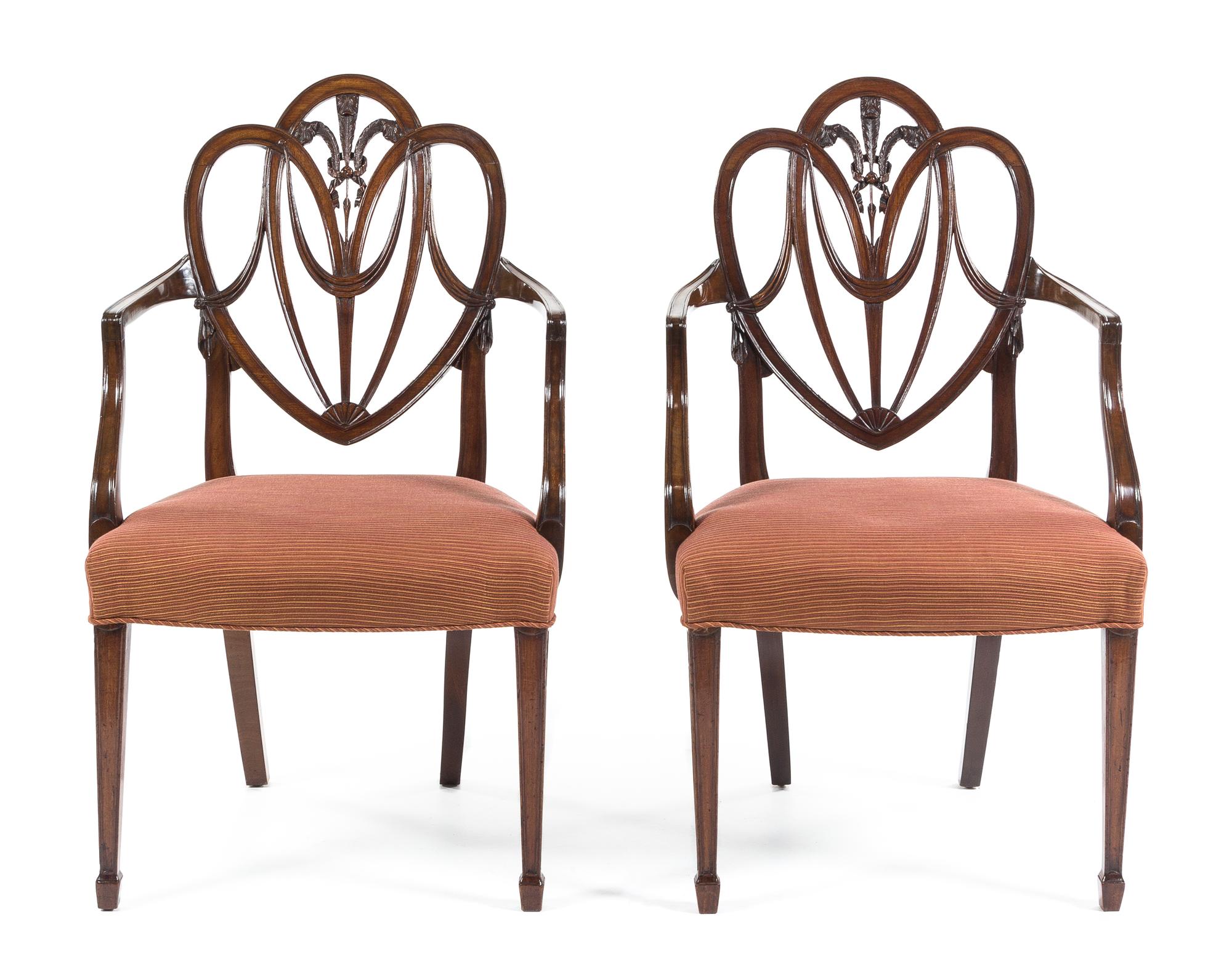 A Pair of George III Mahogany Armchairs Height 37 inches. — MANNER OF GILLOWS, LATE 18TH CENTURY