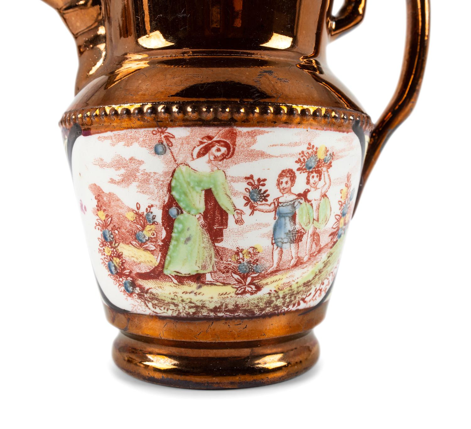 Two Copper Luster Jugs